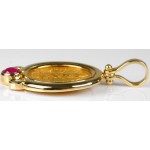 Roman Gold Coin in 18kt Gold Pendant